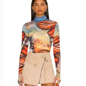 Revolve AFRM Zadie Long Sleeve Mesh Top in Butterfly